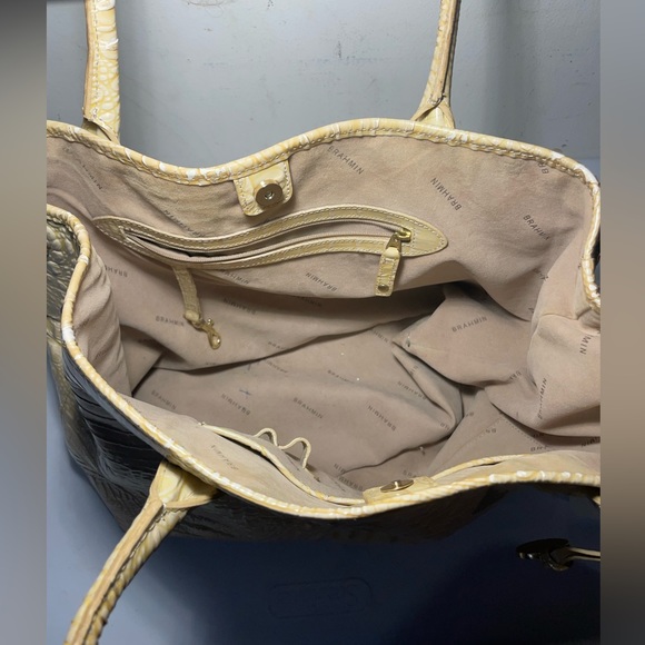 BRAHIMN handbag shoulder bag corcodile embossed good condition - Picture 14 of 16